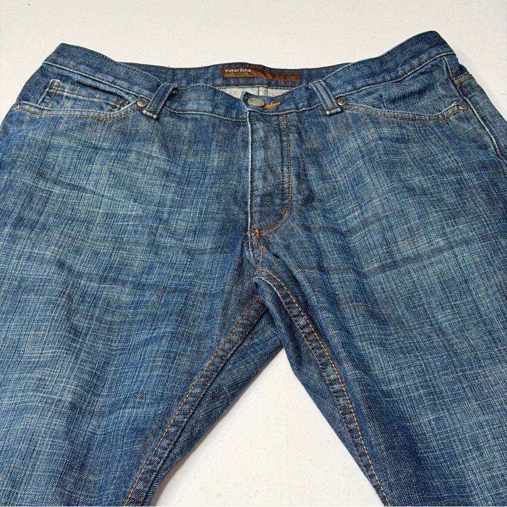 Perry Ellis Premium Denim Button Fly Jeans Mens 33x30 Blue Indigo Straight - Picture 3 of 14
